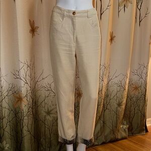 John Galliano snake print trim pants